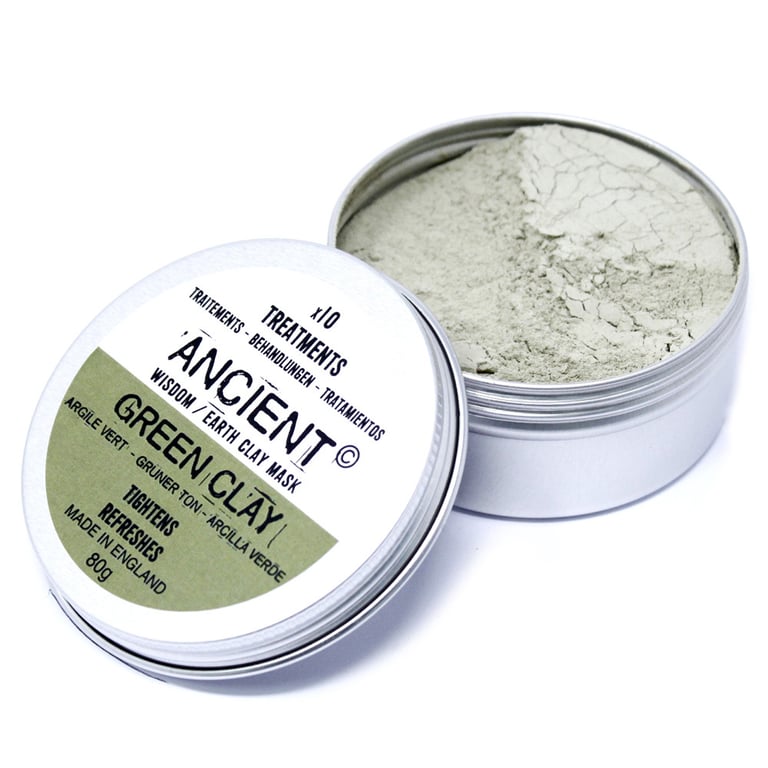 Green Clay Face Mask 80g - Natural Skin Detoxifying and Cleansing Organic Clay Facial Treatment