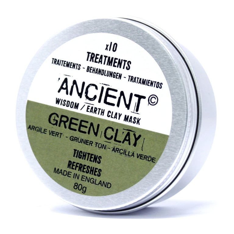 Green Clay Face Mask 80g - Natural Skin Detoxifying and Cleansing Organic Clay Facial Treatment