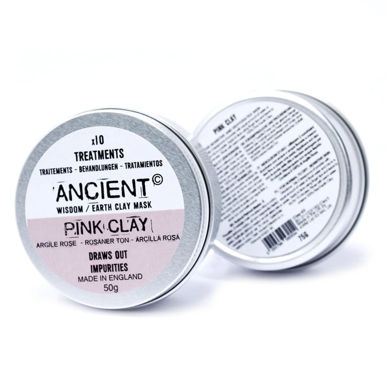 Pink Clay Face Mask 50g - Natural Skincare Treatment for Glowing Skin with Detoxifying Properties