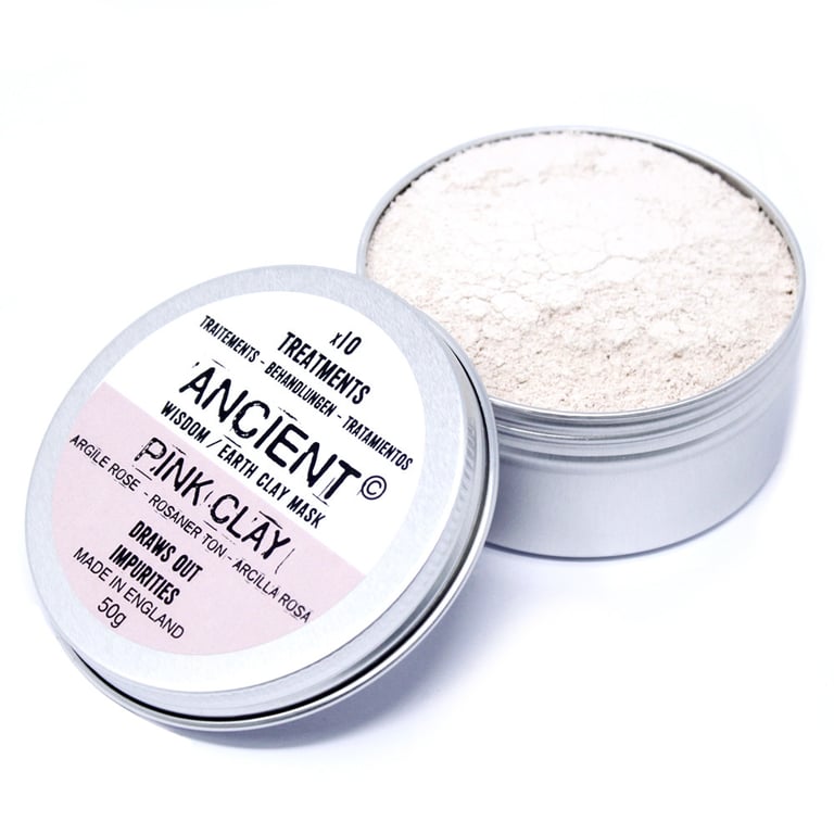 Pink Clay Face Mask 50g - Natural Skincare Treatment for Glowing Skin with Detoxifying Properties