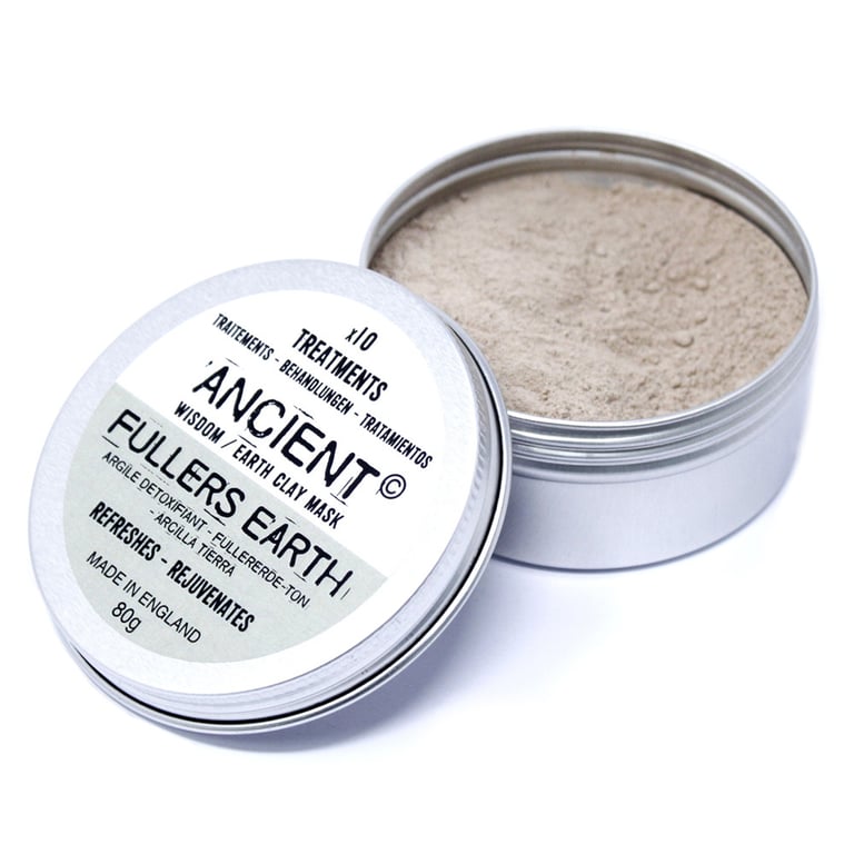 Fuller Earth 80g Natural Clay Face Mask for Acne Treatment and Skin Detoxification