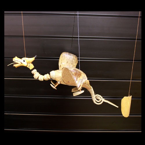 Natural Coconut Dragon Mobile 37cm - Eco-Friendly Indoor Hanging Decoration