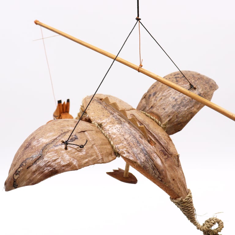 Natural Coconut Dragon Mobile 37cm - Eco-Friendly Indoor Hanging Decoration