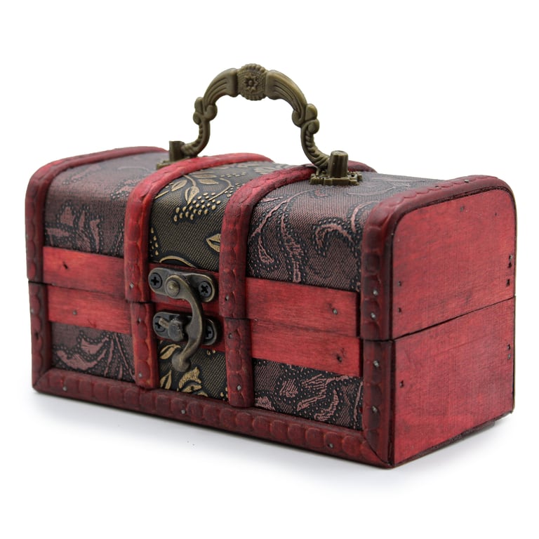 Large Colonial Gold Panel Decorative Storage Boxes