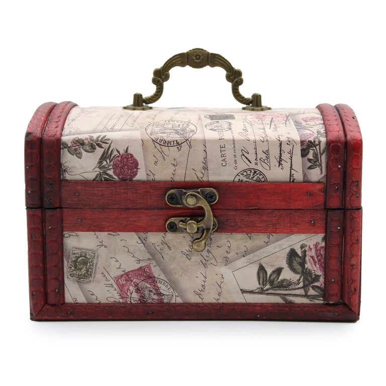 Rose Design Colonial Boxes - Antique Style Decorative Storage Sets of 2