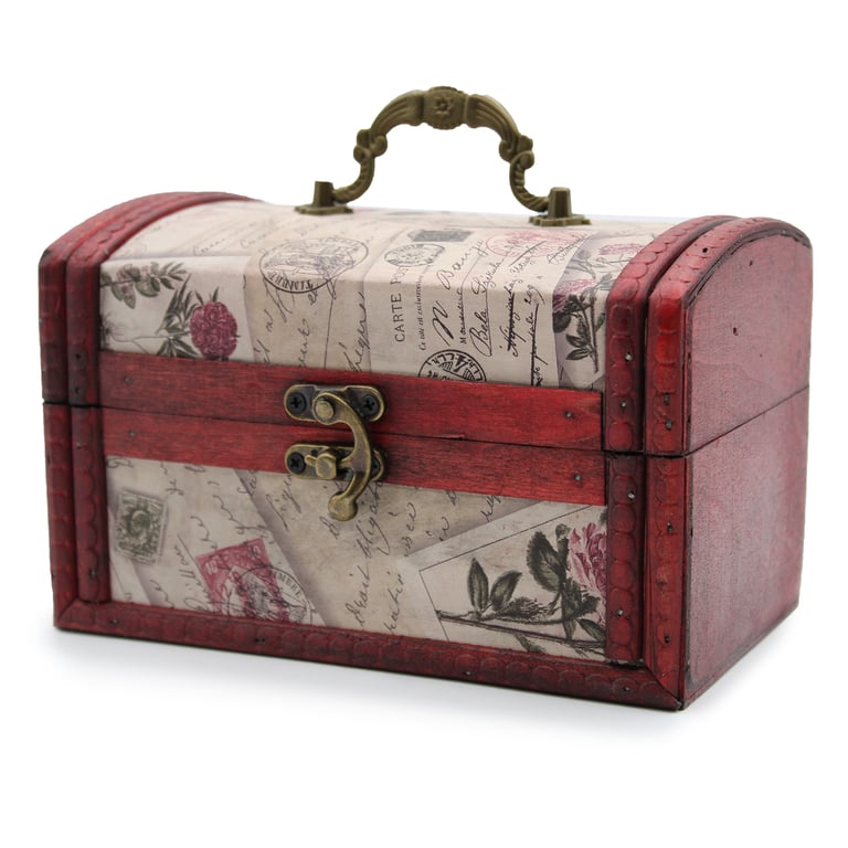 Rose Design Colonial Boxes - Antique Style Decorative Storage Sets of 2