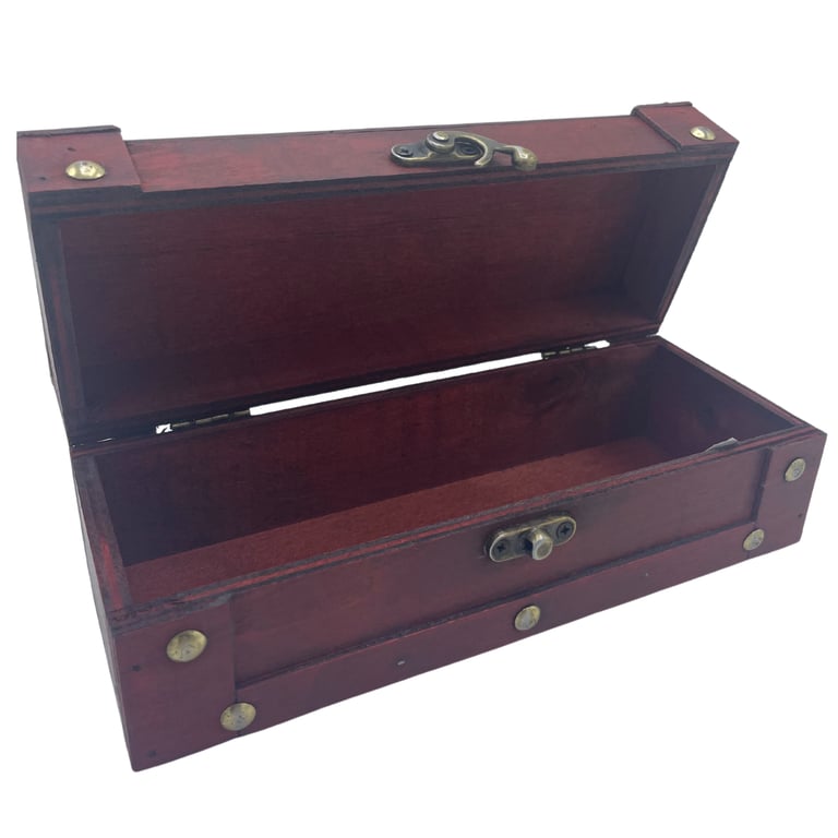 Long Tan Wood Tea Chest - Decorative Home Storage Solution