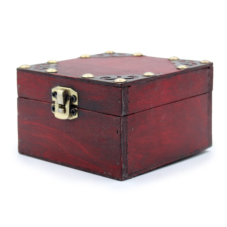 Gothic Square Boxes - Set of 2 Vintage Black Decorative Storage Treasure Box Set
