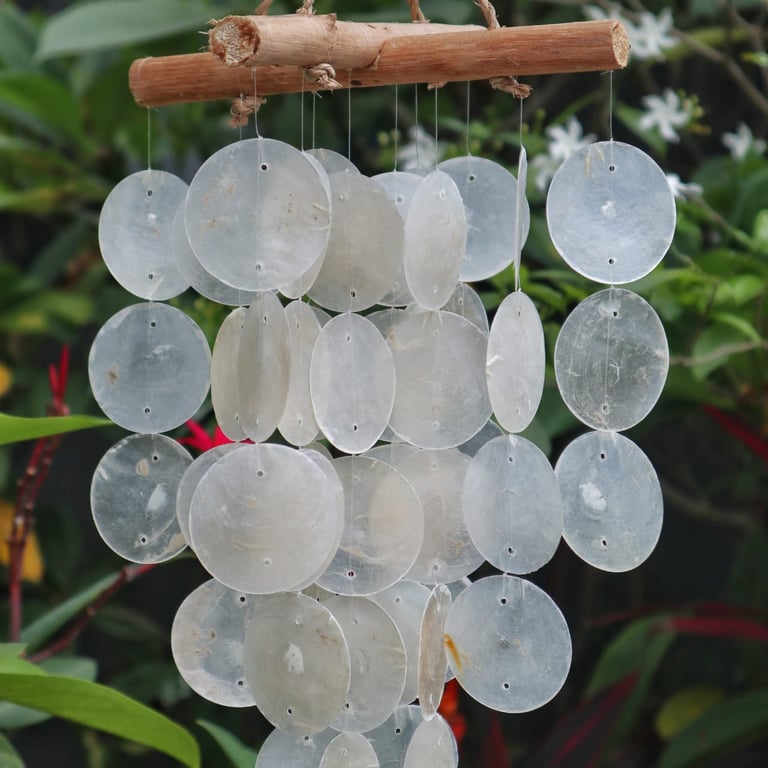 Driftwood Cross Chime with Pearl Effect - Decorative Sound Accessory