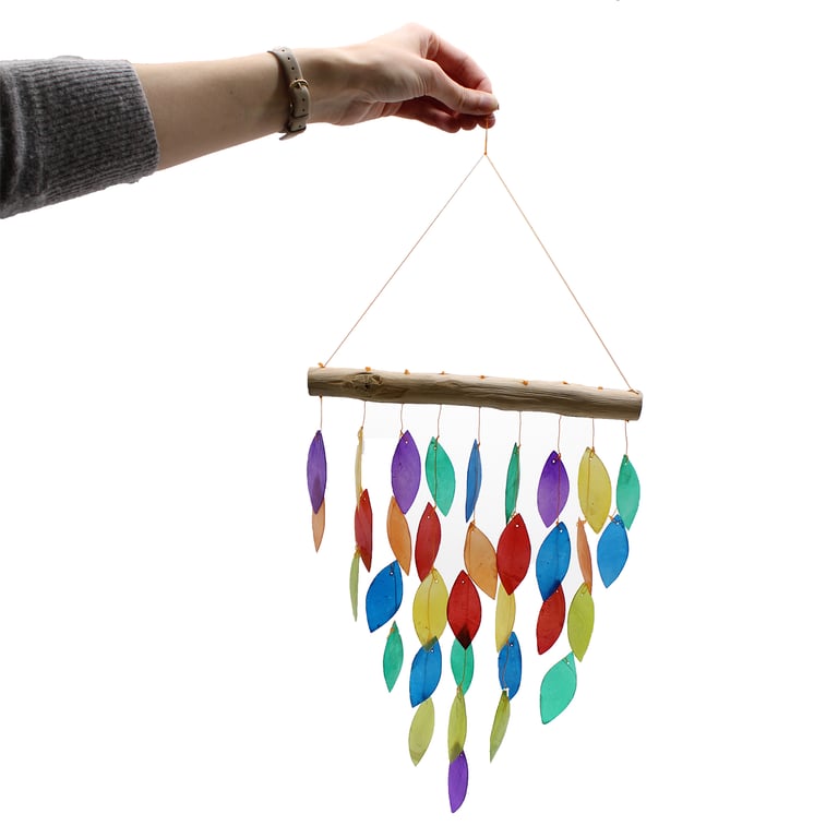 Rainbow Wind Chime - Decorative Leaf Design - Copis Model