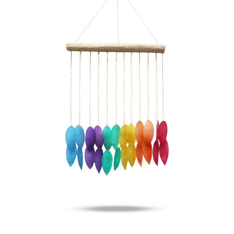 Large Rainbow Leaf Chime - Vibrant Decor, Outdoor Sound Enhancement