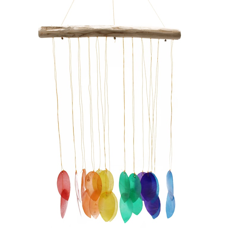 Large Rainbow Leaf Chime - Vibrant Decor, Outdoor Sound Enhancement