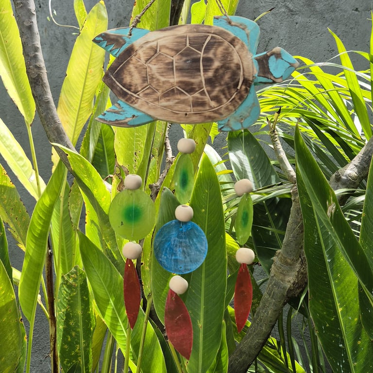 Handcrafted Aquatic Turtle Carving - Detailed Copper Design - AquaTurtle Studio