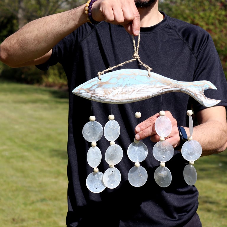 Fish Carving - Bluewash Design - Natural Copis Drop (Brand Name)