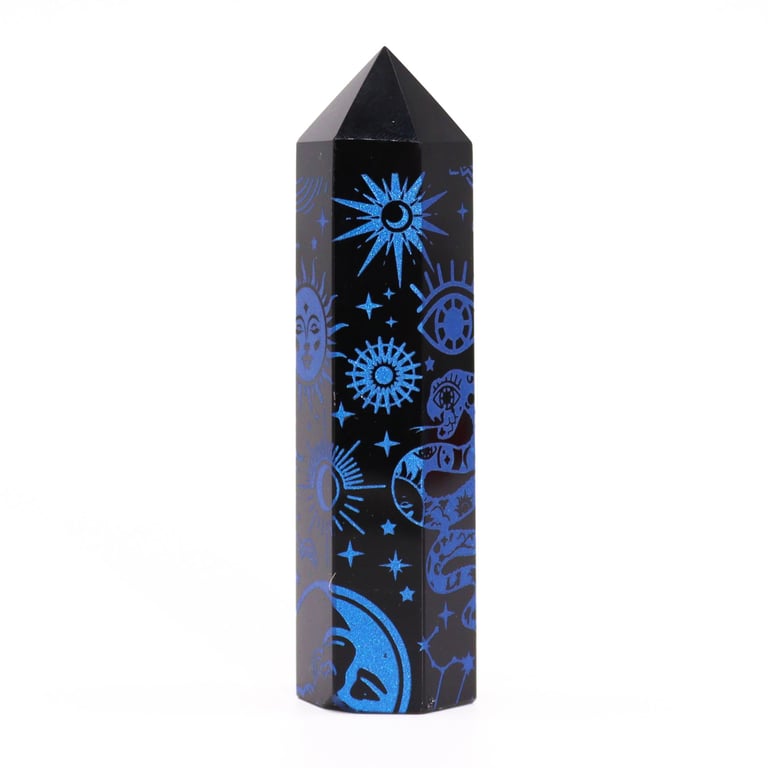 Midnight Blue Obsidian Point - Black Obsidian Stone Jewelry for Healing and Spiritual Growth
