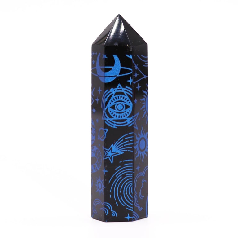 Midnight Blue Obsidian Point - Black Obsidian Stone Jewelry for Healing and Spiritual Growth