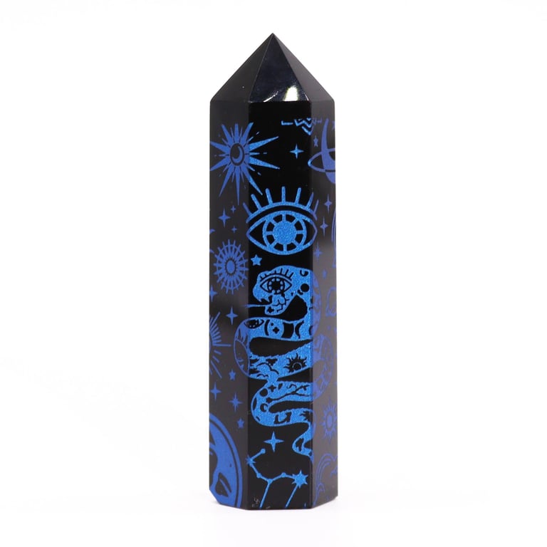 Midnight Blue Obsidian Point - Black Obsidian Stone Jewelry for Healing and Spiritual Growth