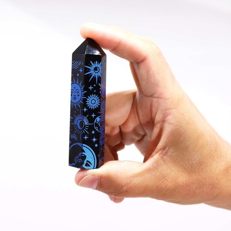 Midnight Blue Obsidian Point - Black Obsidian Stone Jewelry for Healing and Spiritual Growth