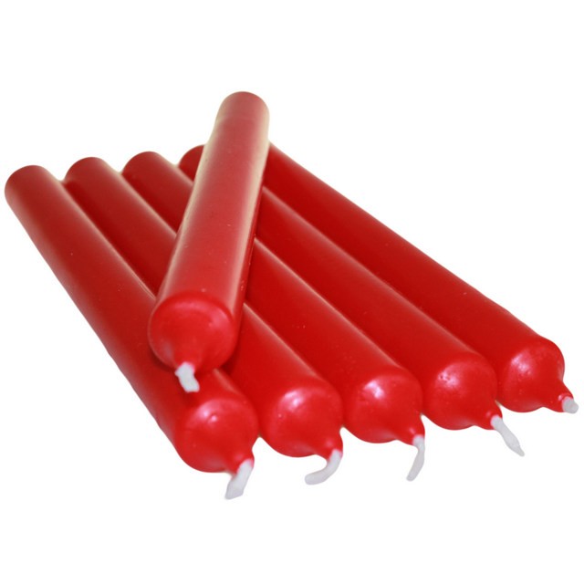 Red Wax Dinner Candle - Elegant Dining Room Table Lighting Decoration