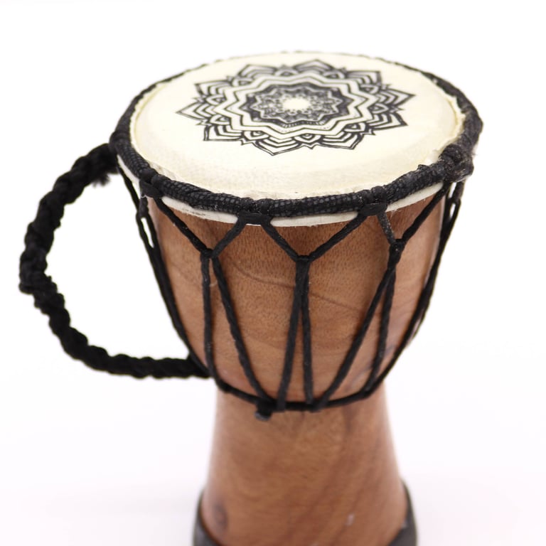 Mandala Wide Top Djembe Drum - 15cm Hand Percussion Instrument for World Music