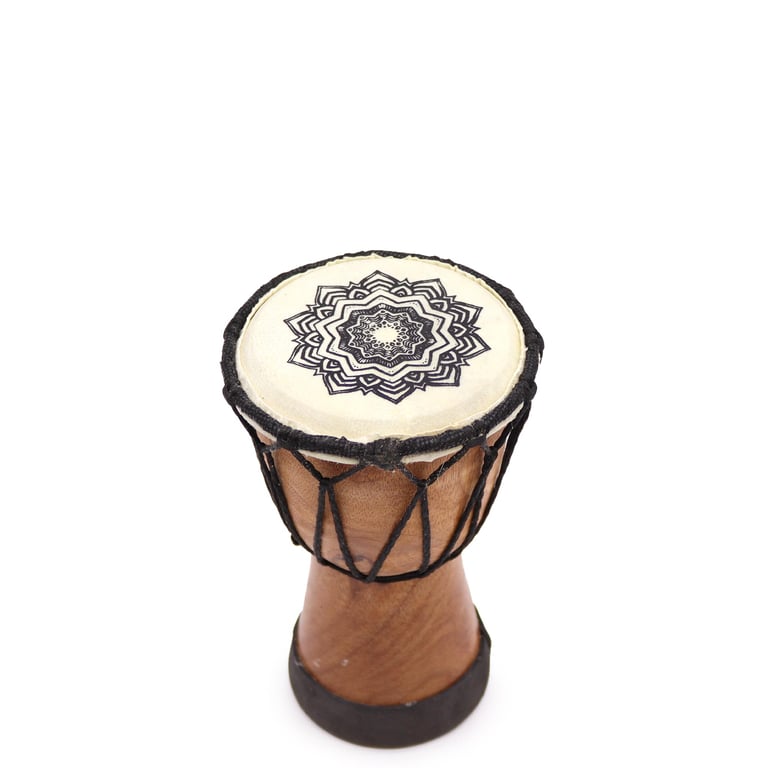 Mandala Wide Top Djembe Drum - 15cm Hand Percussion Instrument for World Music
