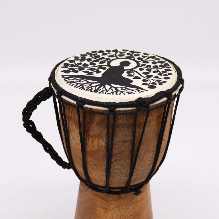 13cm Wide Top Djembe Drum - Buddha Model