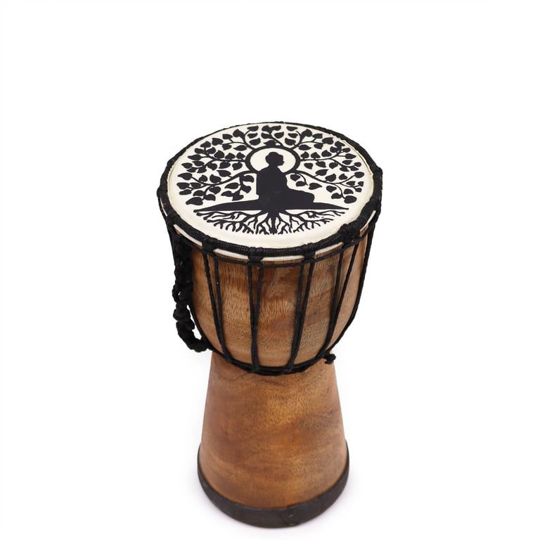 13cm Wide Top Djembe Drum - Buddha Model