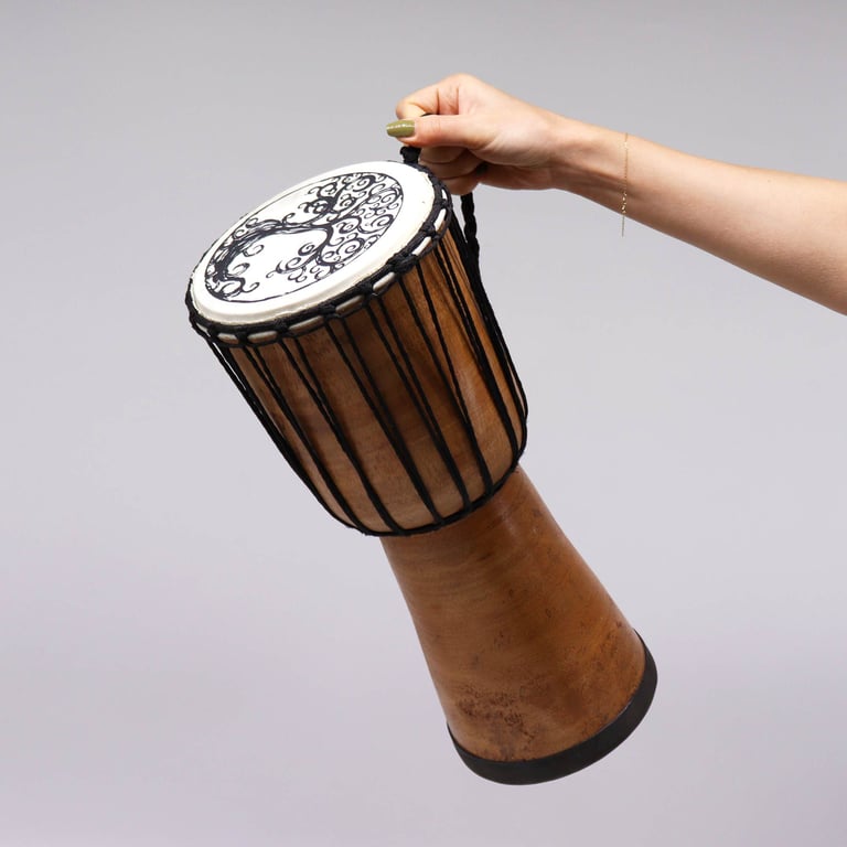 18cm Wide Top Djembe Drum (Tree of Life)