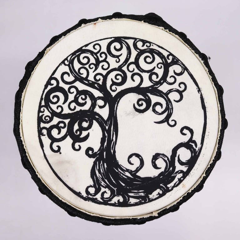 18cm Wide Top Djembe Drum (Tree of Life)