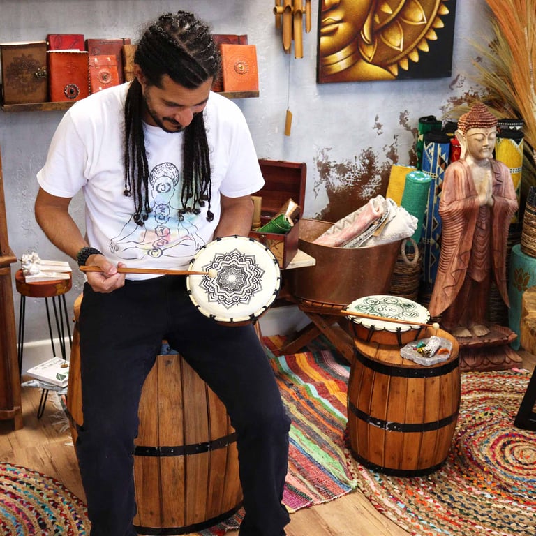 20cm Shamanic Mandala Drum - Handcrafted for Spiritual Rhythm