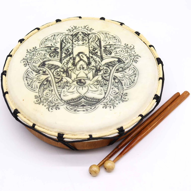 30cm Shamanic Hamsa Drum (2 Sticks) - Spiritual Focus