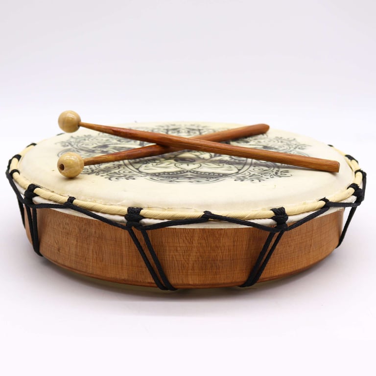 30cm Shamanic Hamsa Drum (2 Sticks) - Spiritual Focus