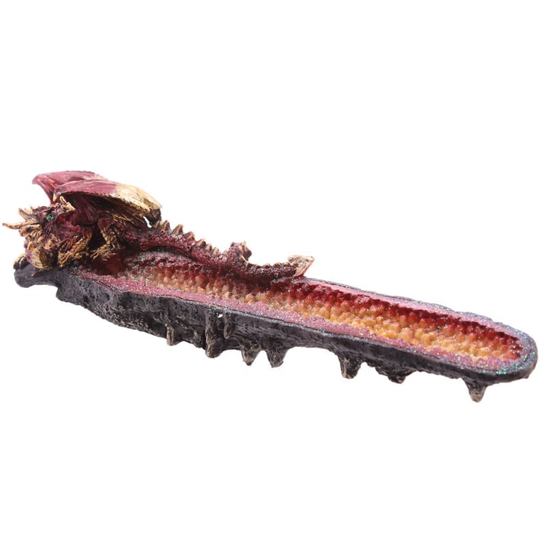 Geode Crystal Dragon Outcrop Incense Ashcatcher - Decorative Geode Crystal Holder with Ash Catcher for Clean Burning Experience