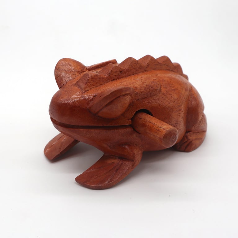 Small Wooden Croaking Frog Decoration and Educational Toy