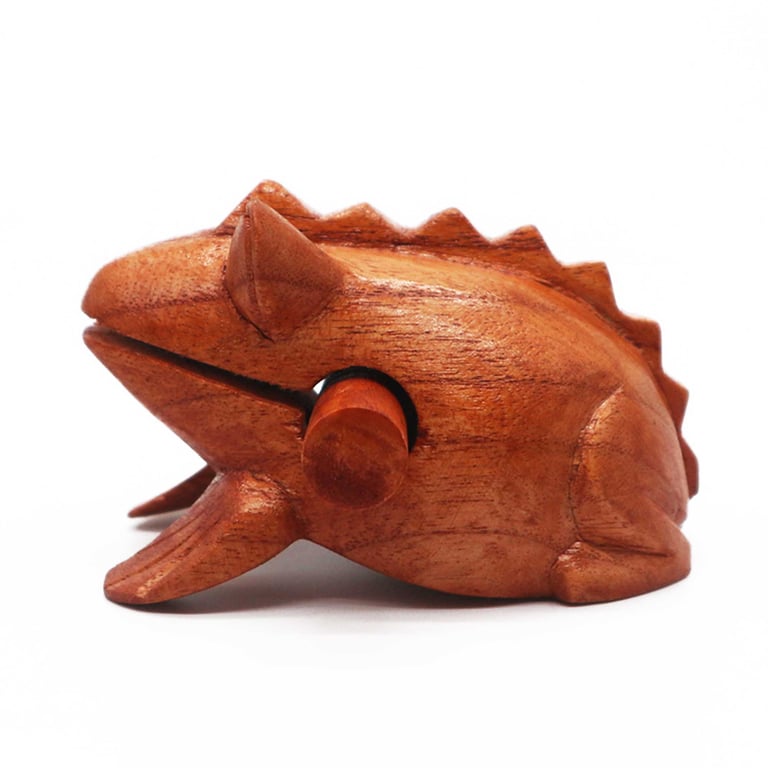 Small Wooden Croaking Frog Decoration and Educational Toy