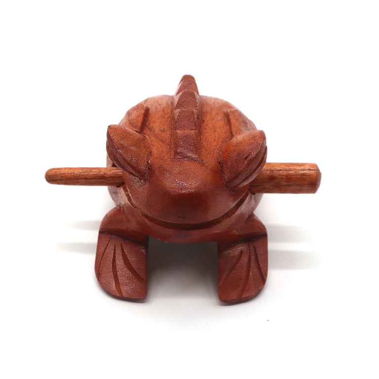 Small Wooden Croaking Frog Decoration and Educational Toy