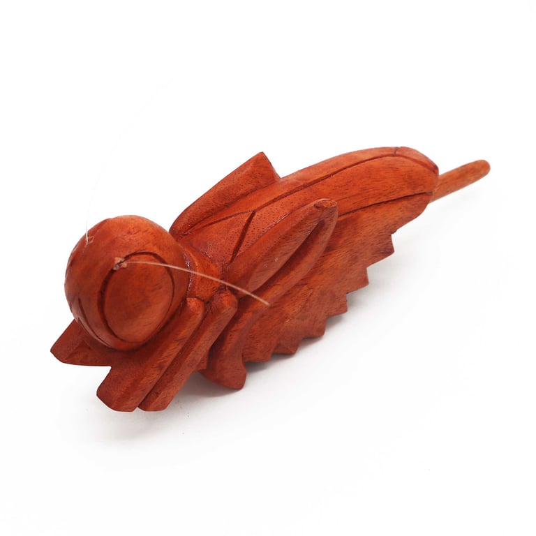 Wooden Churping Grasshopper - Educational Toy for Kids