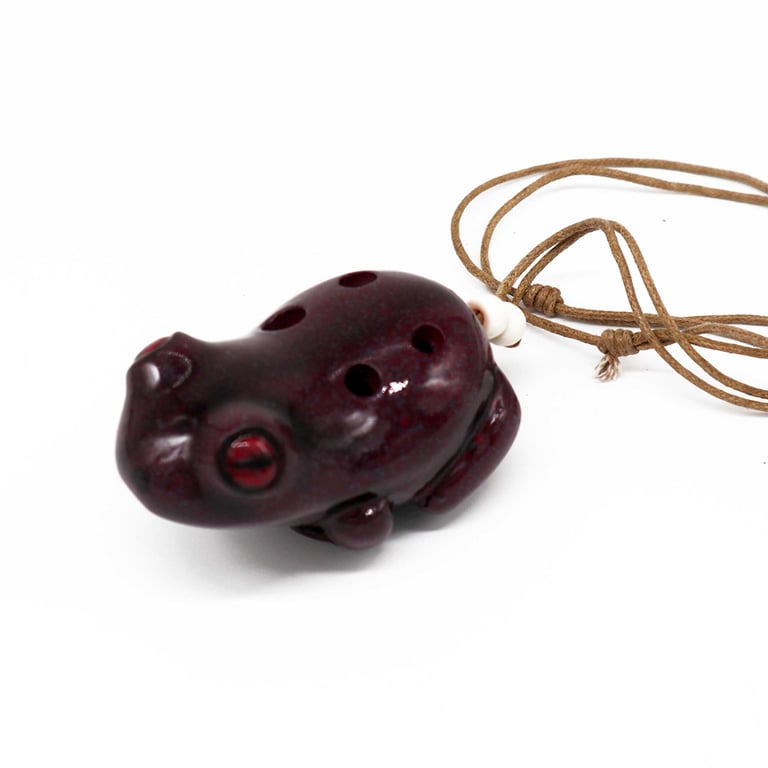 Handcrafted Ceramic Frog Ocarina Musical Instrument - Animal Ocarina