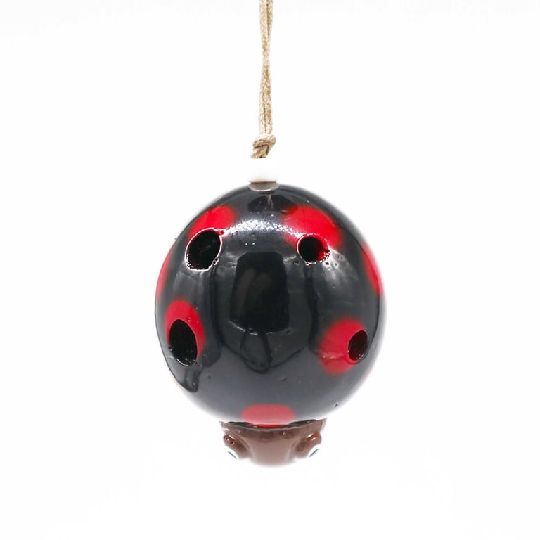 Ladybird Ocarina Musical Instrument - Handcrafted Collectible Animal Flute