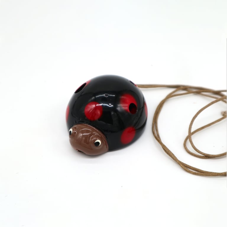 Ladybird Ocarina Musical Instrument - Handcrafted Collectible Animal Flute