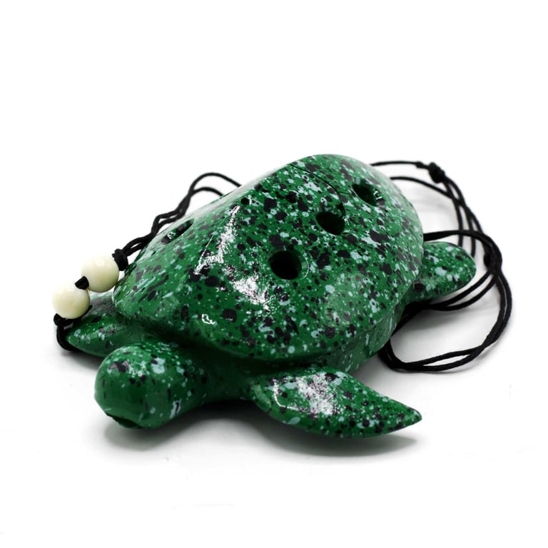 Handcrafted Turtle Ocarina Musical Instrument - Animal Whistle with Soothing Sounds