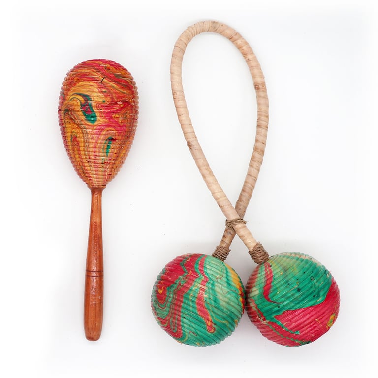 Double Twist Maracas Rattle - Shaker Toy for Latin Percussion and Music Maker