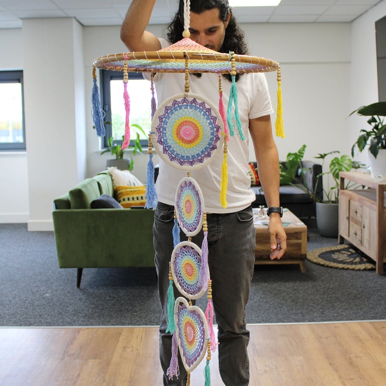 Extra Large Pastel Rainbow Dramacatcher - Oversized Comfortable Cushion