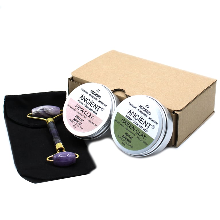 Gemstone Roller & Clay Mask Set - Skin Revitalization by XYZ Brands