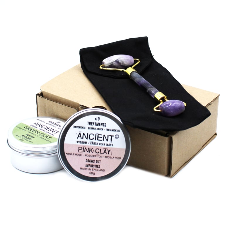 Gemstone Roller & Clay Mask Set - Skin Revitalization by XYZ Brands