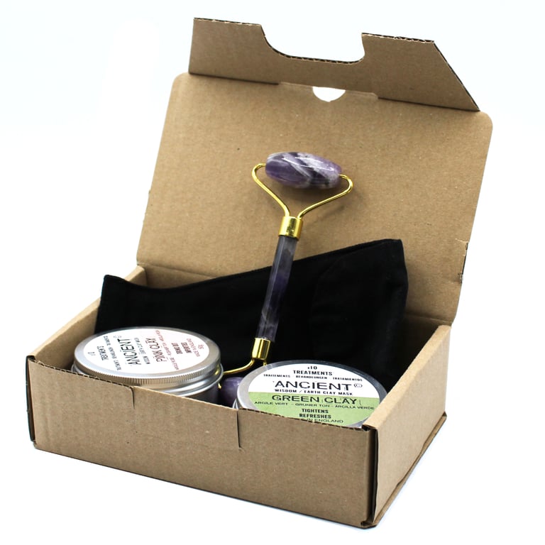 Gemstone Roller & Clay Mask Set - Skin Revitalization by XYZ Brands