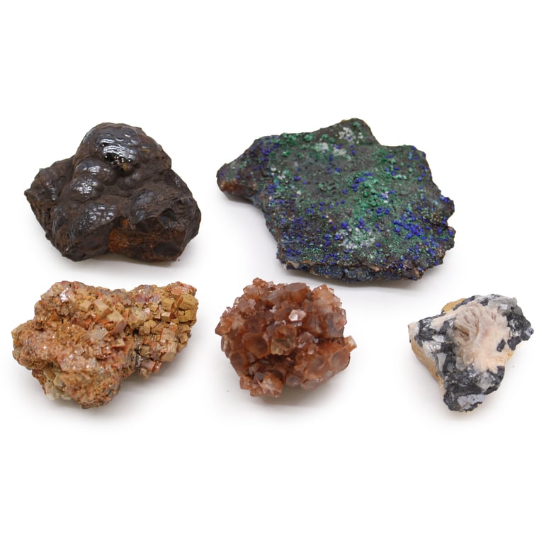 5 Piece Rare Mineral Specimens Mix Set - Geologist s Delight