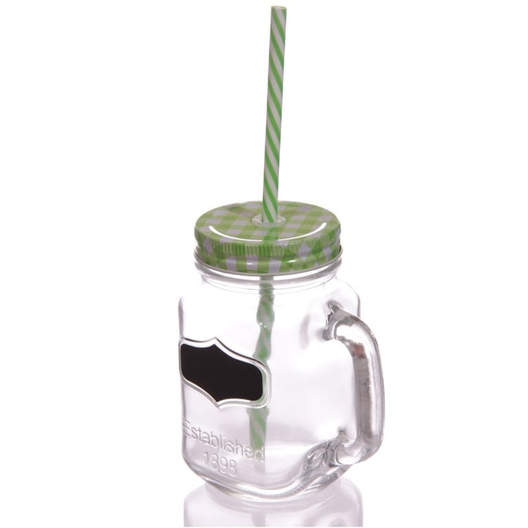Vintage Green Chalkboard Drinking Jar - Rustic Home Decor Accents