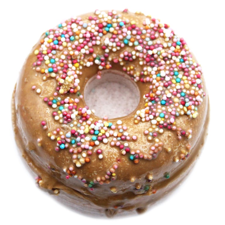 Toffee & Caramel Bath Donuts - Sugar Scrub Bath Soak Treats with Scented Caramel Bath Bombs