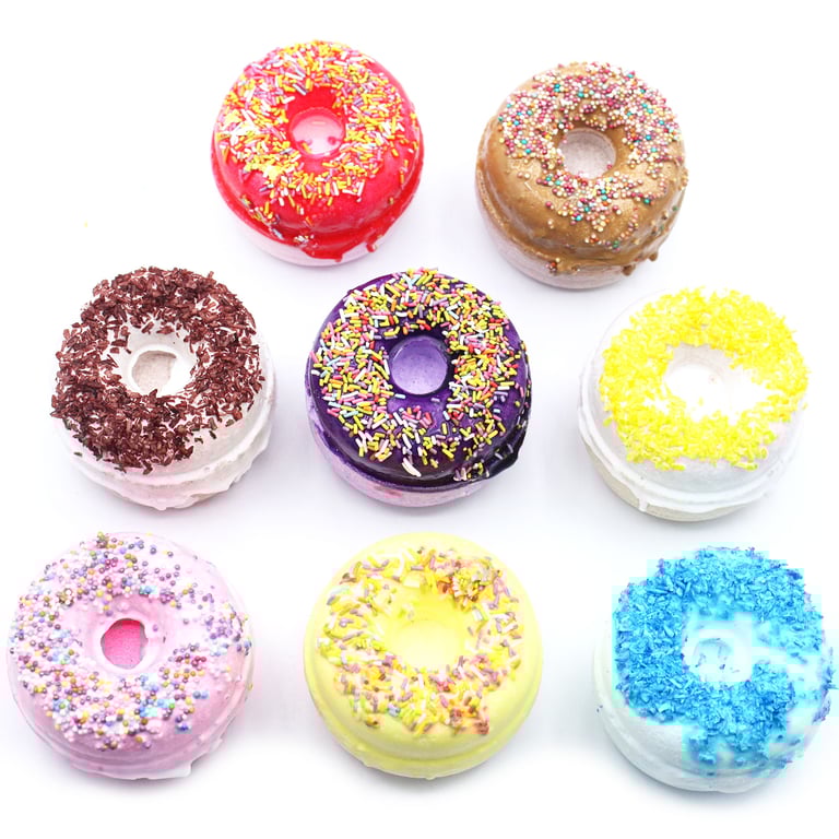 Toffee & Caramel Bath Donuts - Sugar Scrub Bath Soak Treats with Scented Caramel Bath Bombs